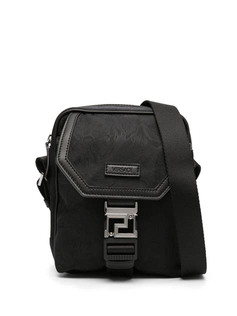 versace logo-print belt bag black|versace crossbody bag men's.